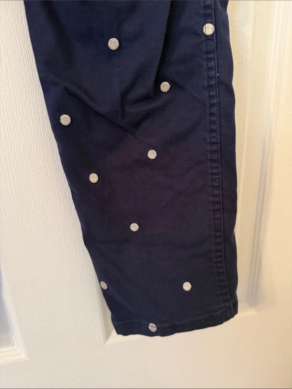 J.Crew Vintage Straight Navy Polka Dot Stretch Chino Pants Size 26 Cropped